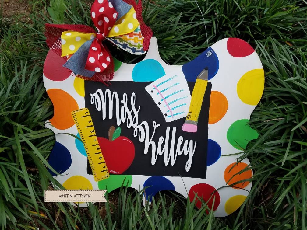 Teacher door hanger, Back to school door hanger, unique teacher gift, classroom decor, classroom door hanger, custom teacher door hanger,