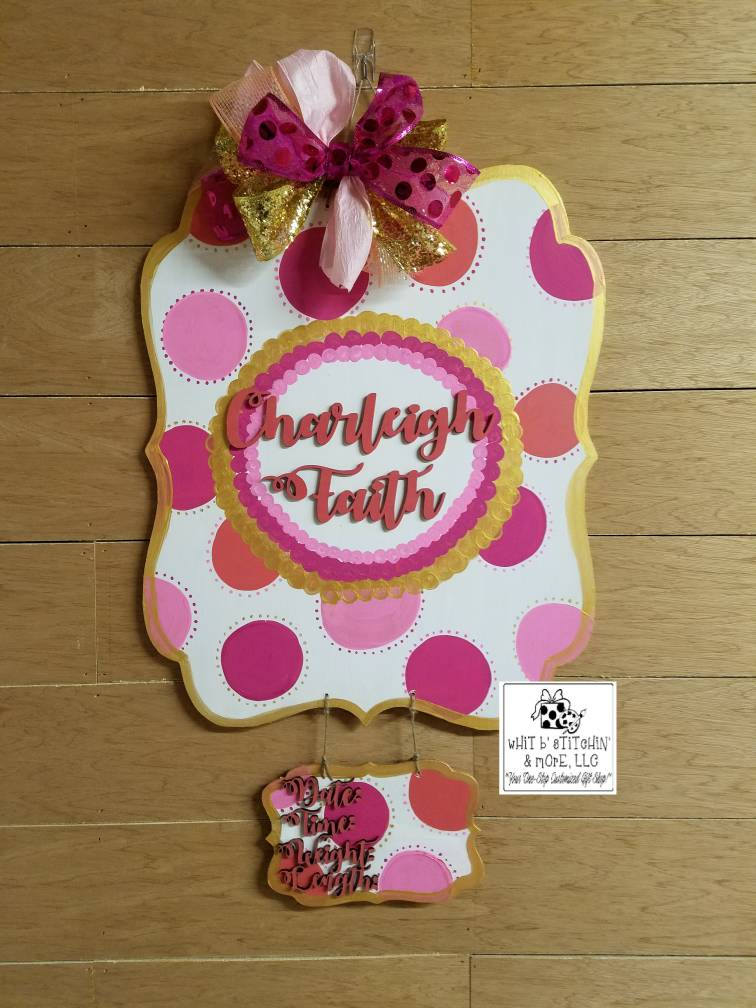 Baby girl hospital door hanger, girl hospital birth announcement board, baby door hanger, baby hospital door hanger, baby girl door hanger