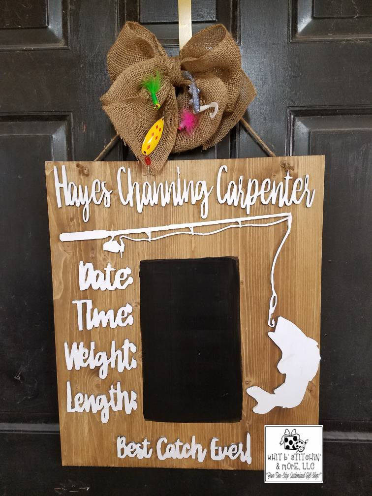 Fishing baby door hanger, fishing door hanger, hospital door hanger, baby boy door hanger, fish door hanger, fish nursery decor