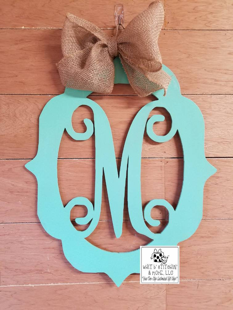 Monogram Door Hanger, fancy door hanger, custom door hanger, letter door hanger, personalized door hanger, wedding gift, shower gift