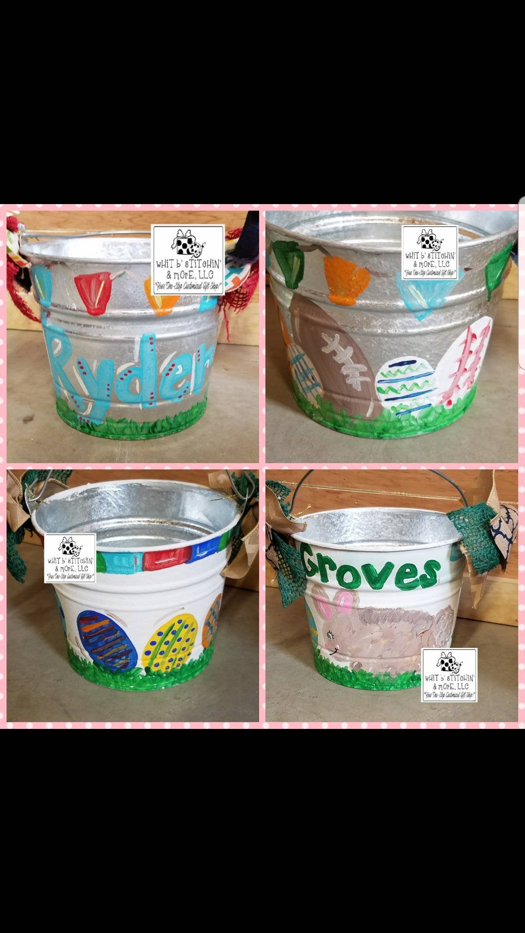 Easter basket, Hanpainted Easter Bucket, customized Easter bucket, basket, Easter egg pail, Easter basket, personalized Easter basket