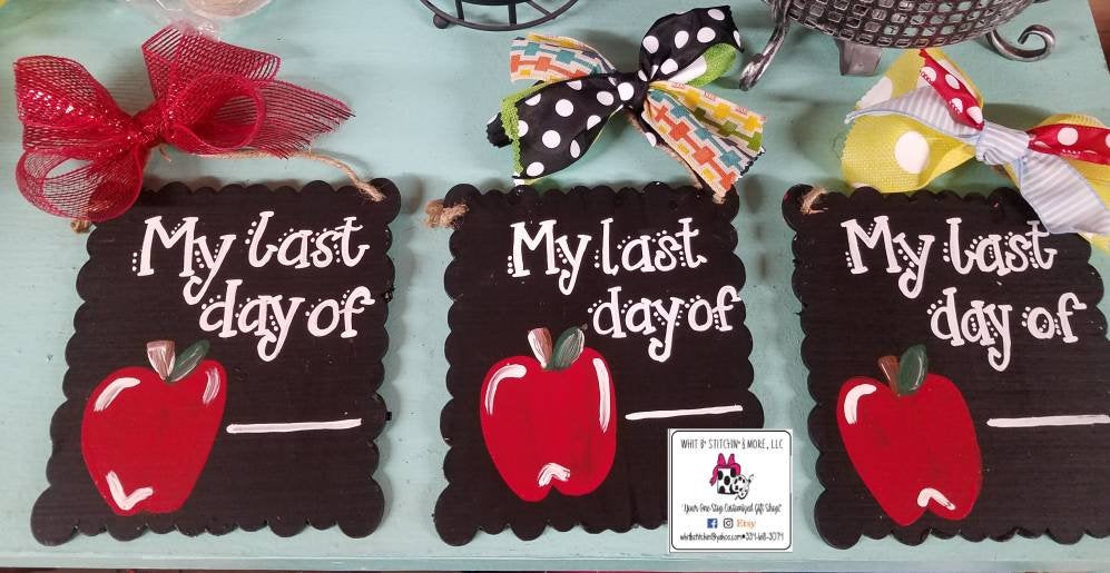 Chalkboard sign, back to school sign, first day of school sign, reversible back to school sign