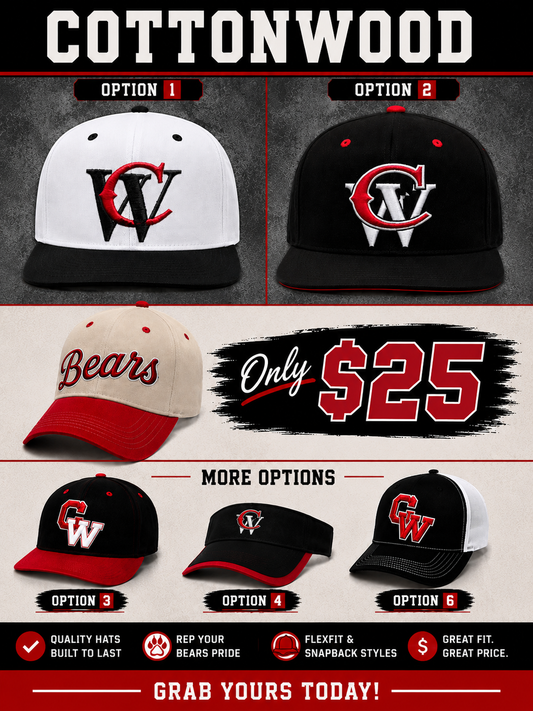 Cottonwood Bears Black & White Trucker Hat