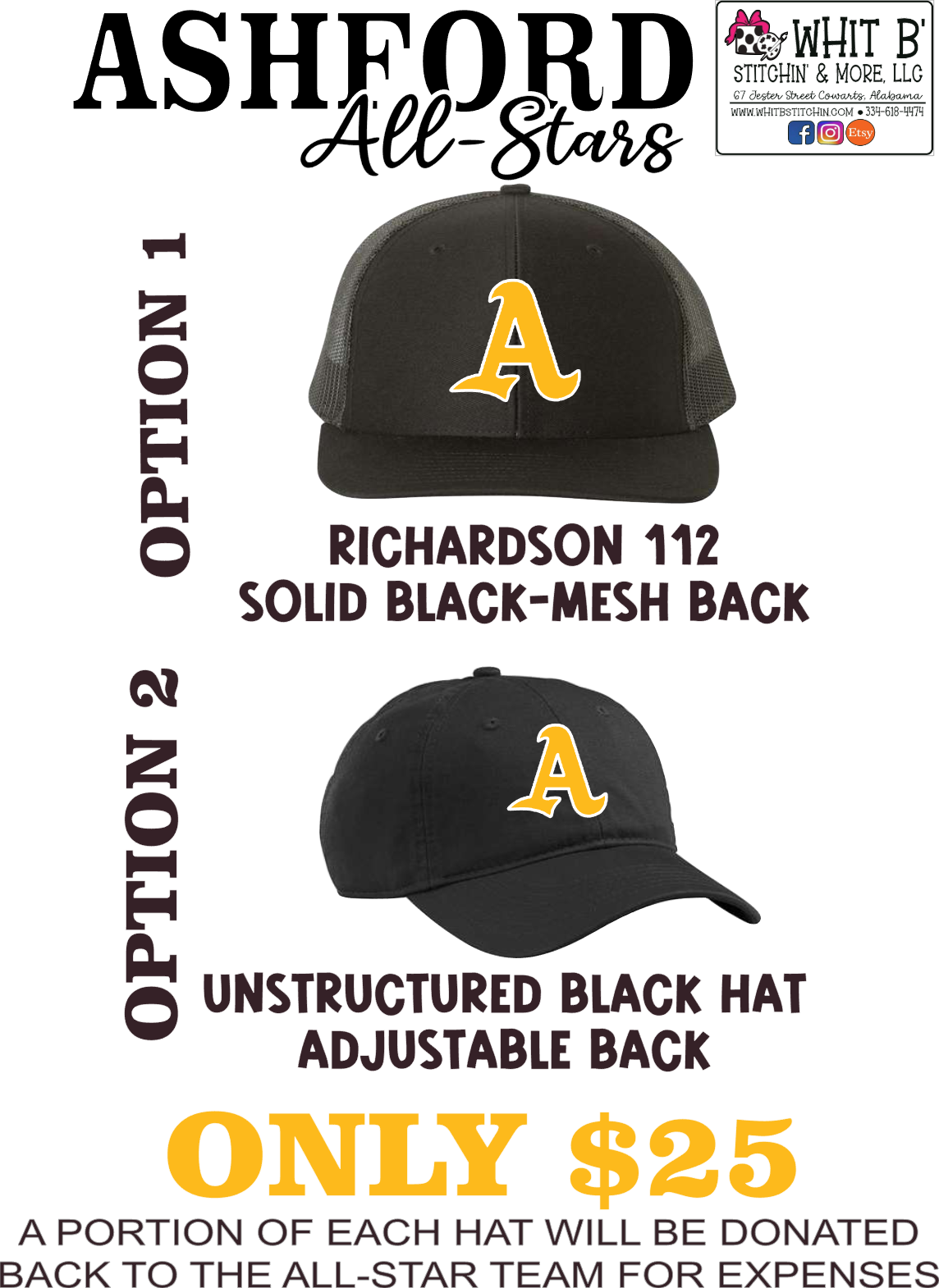 Ashford A embroidery Hat
