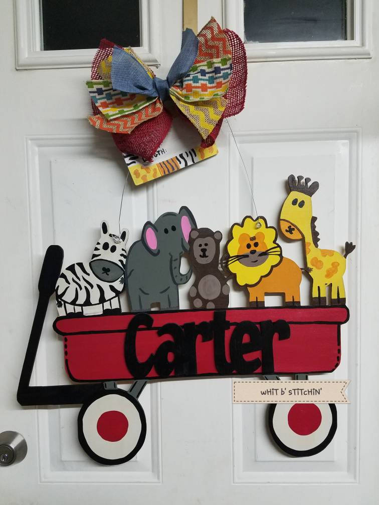 baby hospital door hanger, hospital birth announcement, gender neutral hospital door hanger, unisex hospital door hanger, safari animal