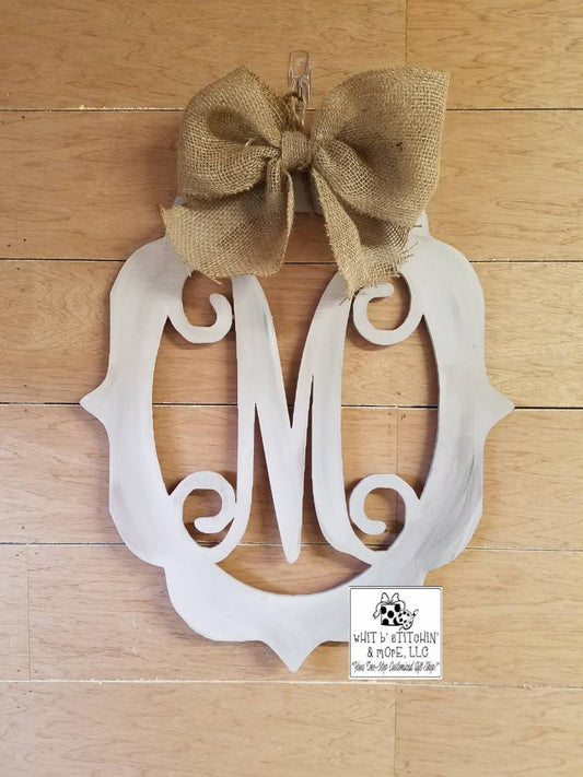 Monogram Door Hanger, fancy door hanger, custom door hanger, letter door hanger, personalized door hanger, wedding gift, shower gift
